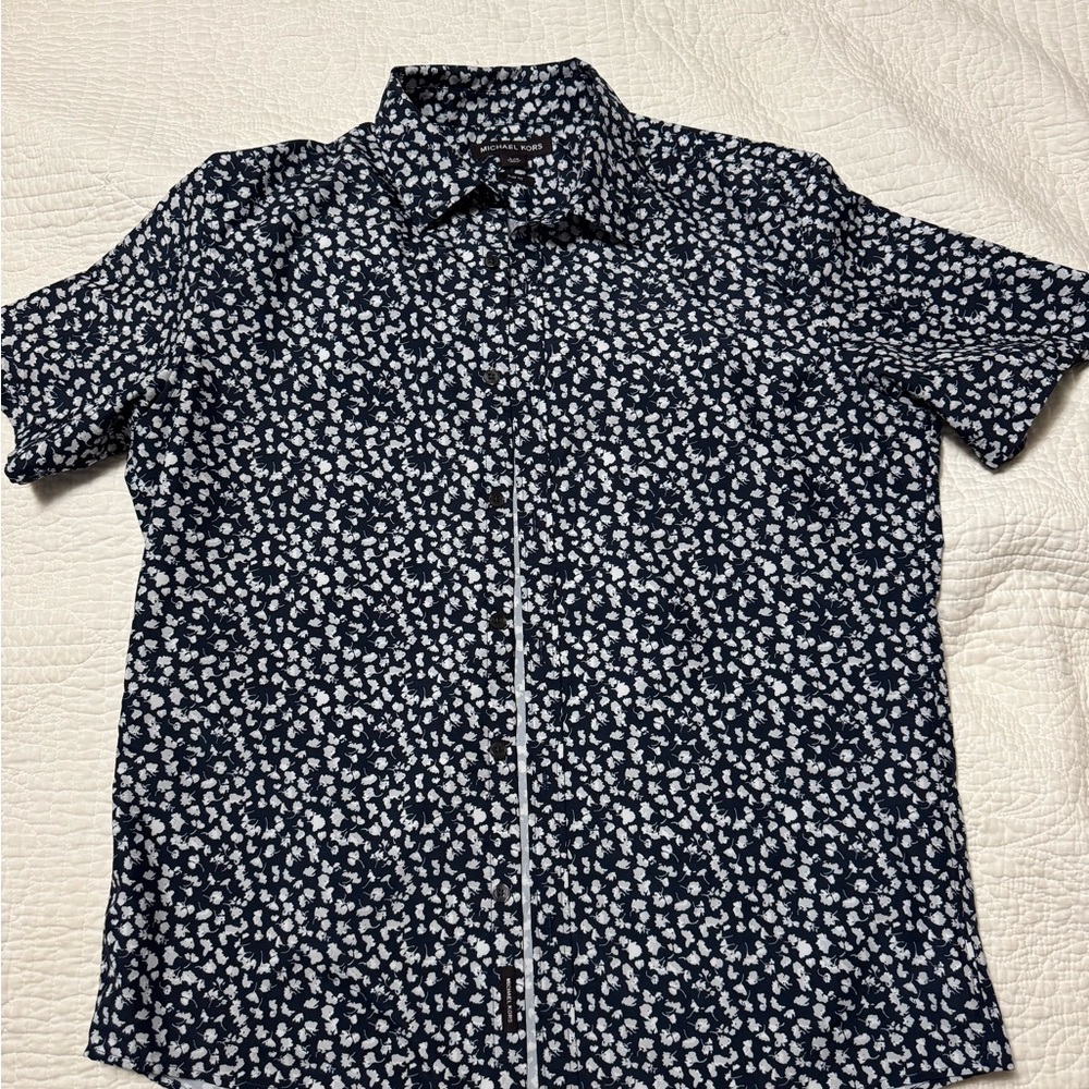 Michael Kors Navy and White Casual Shirt